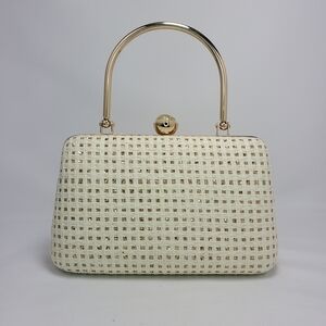 Elegant Cream and Gold Handbag